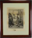 Simon the Cellarer by William Henry Boucher, Engraving "Simon the Cellarer" by William Henry Boucher (1842–1906) after a painting by Walter Dendy Sadler (1854–1923), sold Aug 2026
