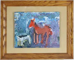 Red Horse by Sterling Strauser, Oil on board, sold Sep 2026
