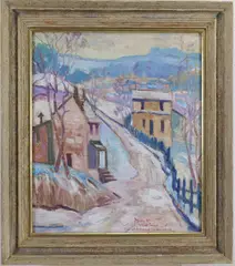 Old Road to New Hope, by Joseph Barrett, Oil on canvas, sold Sep 2026