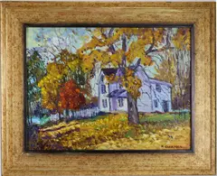 Hilltown, by Ray Overpeck, Oil on board, sold Sep 2026