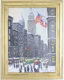 Broadway, Rush Hour, New York City, by Christopher G. Willett, Oil on board, sold Sep 2026
