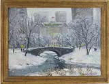 Saturday in the Park, Central Park, New York, by Christopher G. Willett, Oil on board, sold Sep 2026