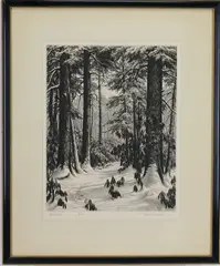 Hemlocks by Ronau Woiceske, Lithograph, sold Sep 2026