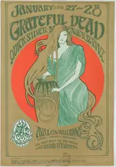 and Stanley Mouse (b. 1940) by Alton Kelley, Lithograph publicity poster for the Grateful Dead and Quicksilver at the Avalon Ballroom, sold Sep 2026