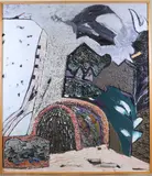 Stone Idols by Lewis Lanza Rudolph, Oil on board, sold Sep 2026