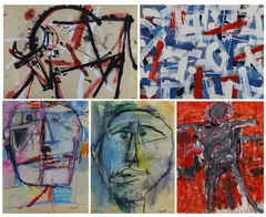 Faces by Louis Tavelli, Oil on paper and mixed media/collage, sold Sep 2026