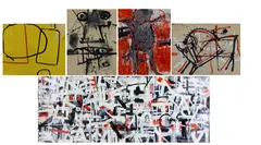 Faces by Louis Tavelli, Oil on paper and mixed media/collage, sold Sep 2026