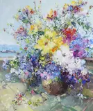 Bouquet et Balcony by Ingfried Paul Henze, Oil on canvas, sold Sep 2026