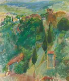 Landscape in the Tuscan Hills by Clara Klinghoffer, oil on canvas (unstretched), sold Jan 2021
