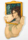 Reflections by Helen Shipman, 1978, oil on shaped panel, sold Jan 2021