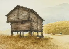 Hutte by Reynolds Thomas, watercolor, sold Jan 2021