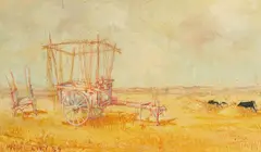 Untitled (Golden field) by Michel Ciry, 1959, oil on canvas, sold Jan 2021