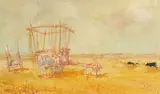 Untitled (Golden field) by Michel Ciry, 1959, oil on canvas, sold Jan 2021