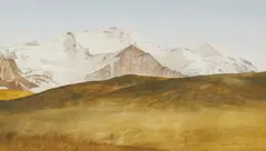 Untitled (Mountain scene) by Reynolds Thomas, 1961, gouache on paper, sold Jan 2021