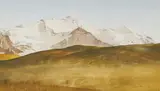 Untitled (Mountain scene) by Reynolds Thomas, 1961, gouache on paper, sold Jan 2021