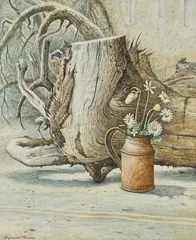 The Lady's Slipper by Reynolds Thomas, 1968, oil on canvas, sold Jan 2021