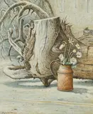 The Lady's Slipper by Reynolds Thomas, 1968, oil on canvas, sold Jan 2021