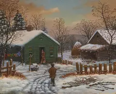 Snow Scene by Albert Nemethy, oil on canvas, sold Jan 2021