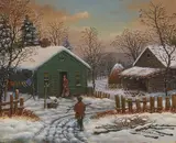 Snow Scene by Albert Nemethy, oil on canvas, sold Jan 2021
