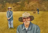 The Goatman by Reynolds Thomas, 1961, watercolor, sold Jan 2021