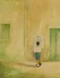 The Manifesto by Ettore Leonardi, 1960, oil on canvas board, sold Jan 2021
