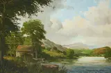 Gone Fishing by Richard Wood, oil on canvas (unstretched), sold Jan 2021