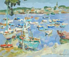 Benodet by Alfred Chagniot, oil on canvas (unstretched), sold Jan 2021