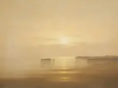 Seascape Sunrise by Guy Gladwell, oil on canvas (unstretched), sold Jan 2021