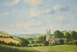 West Country Church by John Miller, oil on canvas (unstretched), sold Jan 2021