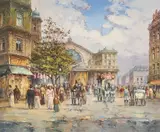 Paris Chatelet by Horst Miesler, oil on canvas (unstretched), sold Jan 2021