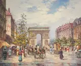 Arch Of Triumph Paris by Horst Miesler, oil on canvas (unstretched), sold Jan 2021