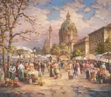 Karlskirche, Vienna by Horst Miesler, oil on canvas (unstretched), sold Jan 2021