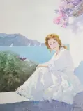 Moment in the Sun by Lawrence, oil on canvas (unstretched), sold Jan 2021
