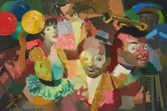 Charlotada by Isidro Antequera López de Haro, oil on canvas (unstretched), sold Jan 2021
