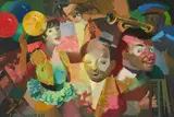 Charlotada by Isidro Antequera López de Haro, oil on canvas (unstretched), sold Jan 2021