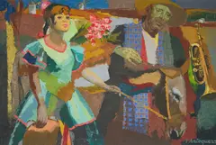 Mediterranceos Andariegos by Isidro Antequera López de Haro, oil on canvas (unstretched), sold Jan 2021