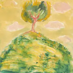 One Tree Hill by Darren Vigil Gray, monotype, sold Feb 2021