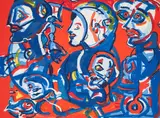 Facing the Same Way by Herbert Gentry, lithograph, sold Feb 2021