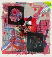 silkscreen on 320 gram Coventry Rag paper by Joanne Greenbaum, silkscreen on 320 gram Coventry Rag paper, sold Feb 2021