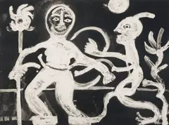 Ici by Herbert Gentry, lithograph, sold Feb 2021
