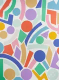 Untitled (Colored abstraction) by Sam Ezell, 2020, acrylic on canvas, sold Feb 2021