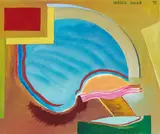 Untitled (Abstract Composition) by Doris Vlasek Hails, 1973, mixed media on paper, sold Feb 2021