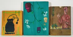 Works on board (3) by Lowell Boyers, oil on board, sold Feb 2021