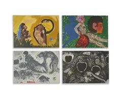 Abstract Lithographs (4) by Robert Beauchamp, lithograph, sold Feb 2021