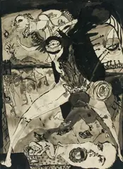 Untitled (Composition with nude) by Lowell Boyers, ink and wash on paper, sold Feb 2021