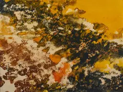 Untitled (Fall colors) by Marlene Tseng Yu, 1971, acrylic on paper, sold Feb 2021
