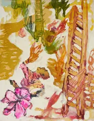 Seeking an Original Relationship with the Universe by Lowell Boyers, 2006-07, acrylic, resin, watercolor, ink and enamel on canvas, sold Feb 2021