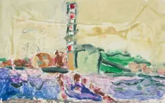 Untitled by Susan Brown, 1960, watercolor and gouache on cardboard, sold Feb 2021