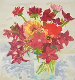Jestina's Reds by Nell Blaine, lithograph, sold Feb 2021