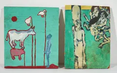 Figurative Works (2) by Lowell Boyers, 1990 &1987, oil on board, sold Feb 2021